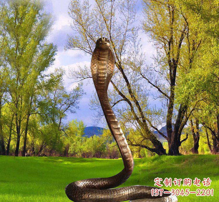 泰安铜质眼镜蛇动物雕塑