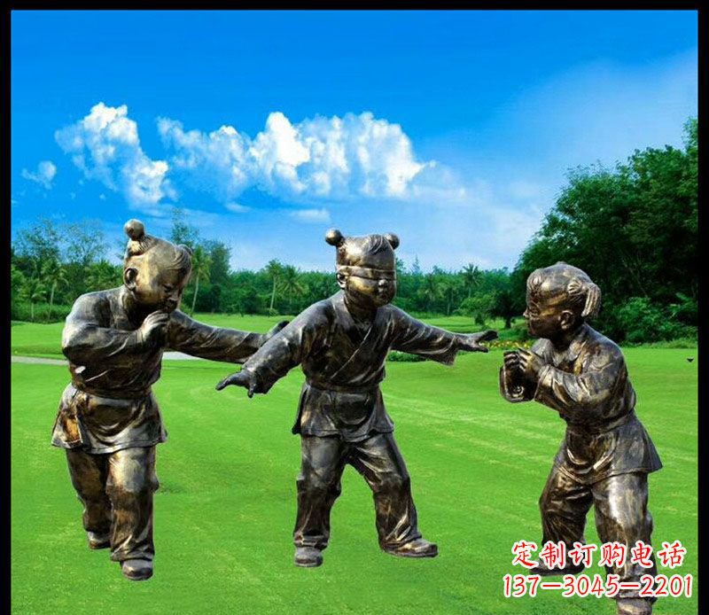 泰安精致的儿童铜雕造型,增添公园乐趣