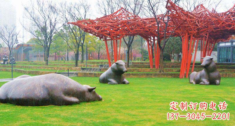 泰安中领雕塑精美休闲动物铜雕
