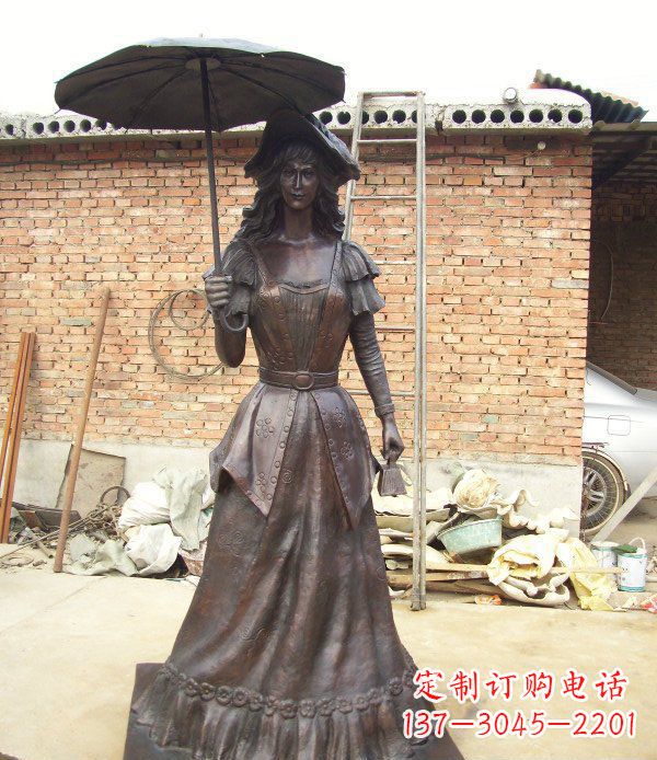 泰安公园西洋美女人物铜雕