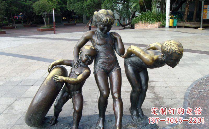 泰安浪漫情怀小孩铜雕