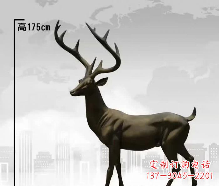 泰安公园小鹿铜雕