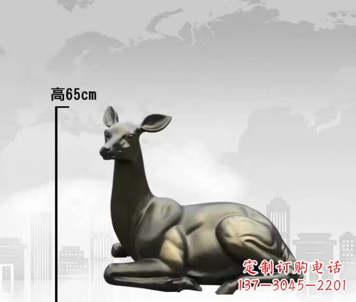 泰安公园小鹿铜雕 (4)