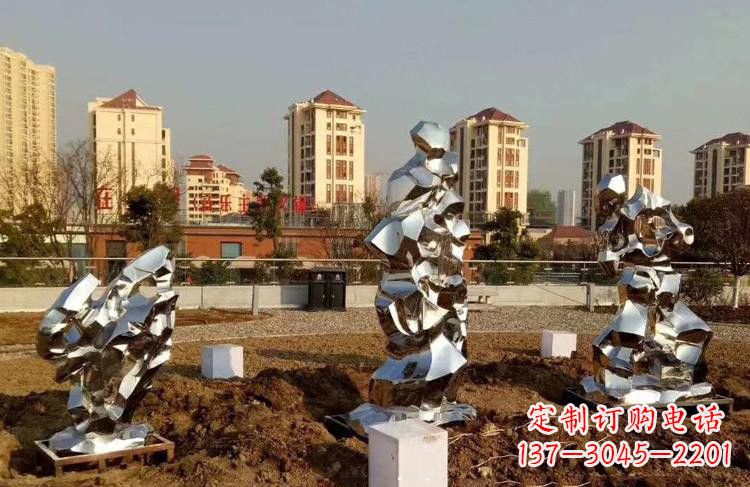 泰安定制公园小区不锈钢太湖石雕塑