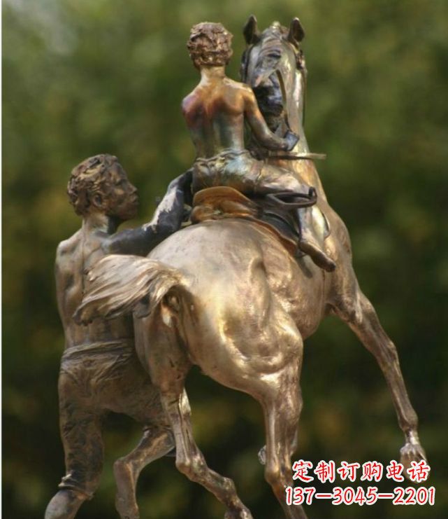 泰安浪漫无限,精致骑马铜雕