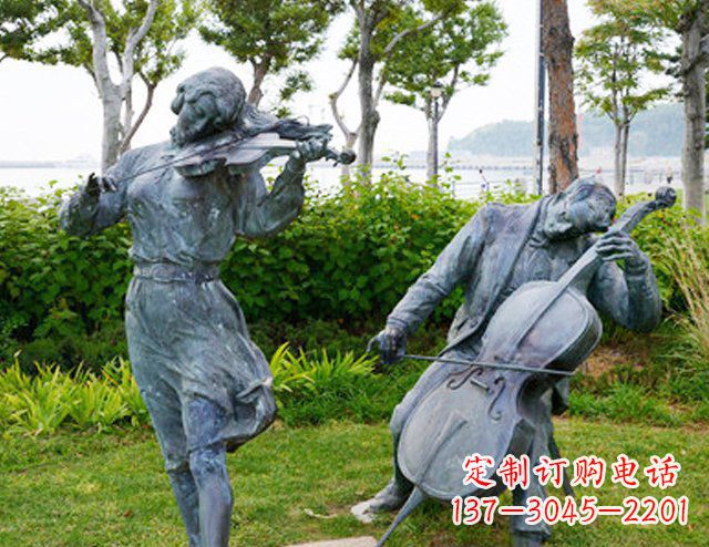 泰安双面演奏大提琴&小提琴铜雕塑