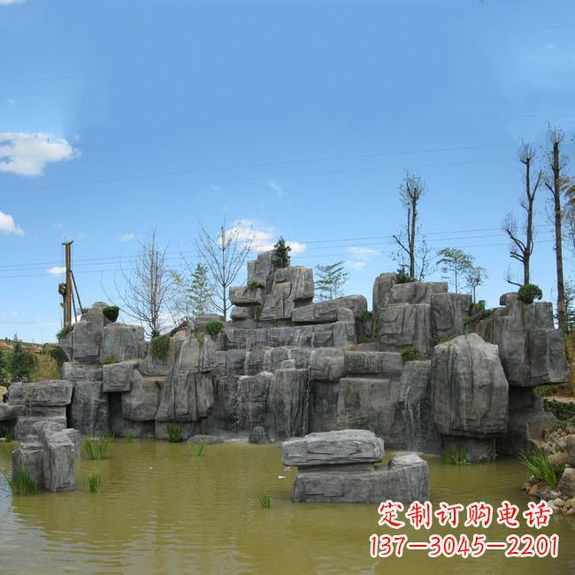 泰安公园园林仿真假山流水景观雕塑