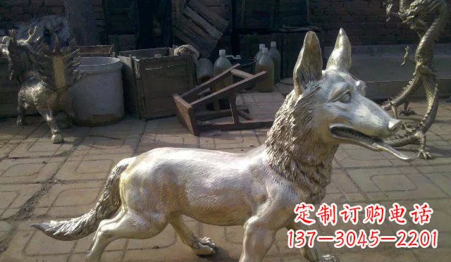 泰安铸铜小狗动物雕塑