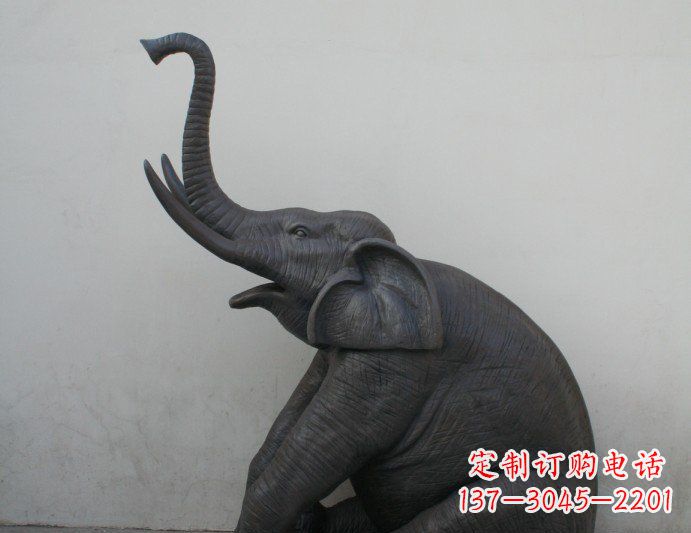 泰安铜雕大象喷水动物塑像