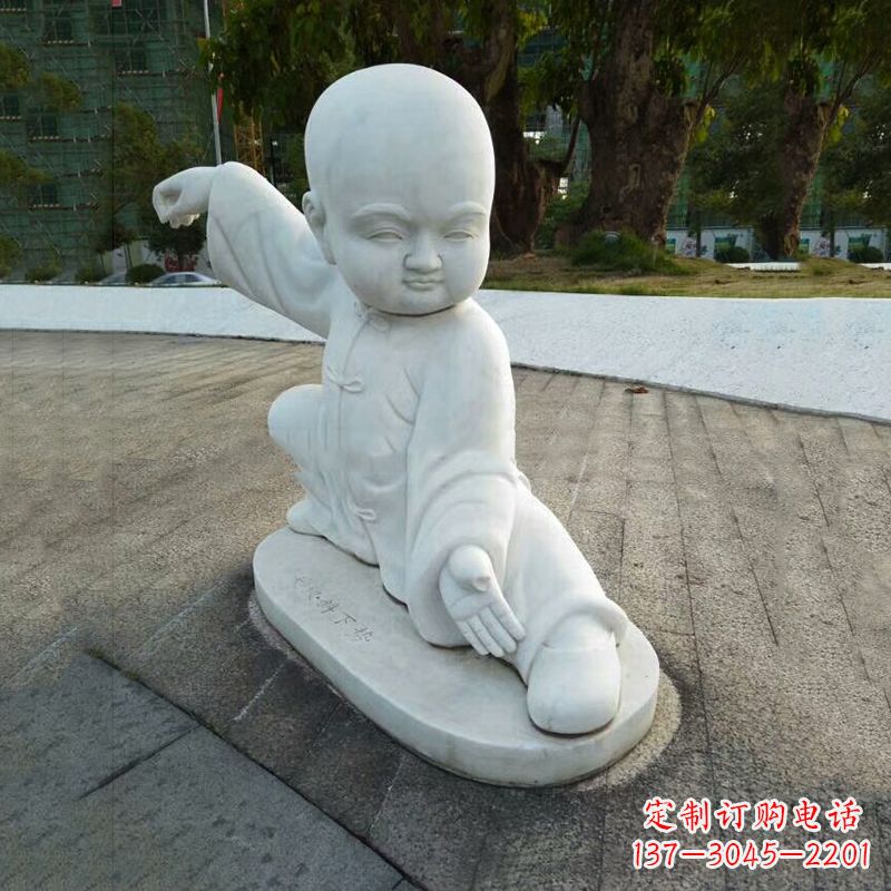 泰安瑞士艺术家精美制作的和尚汉白玉石雕塑