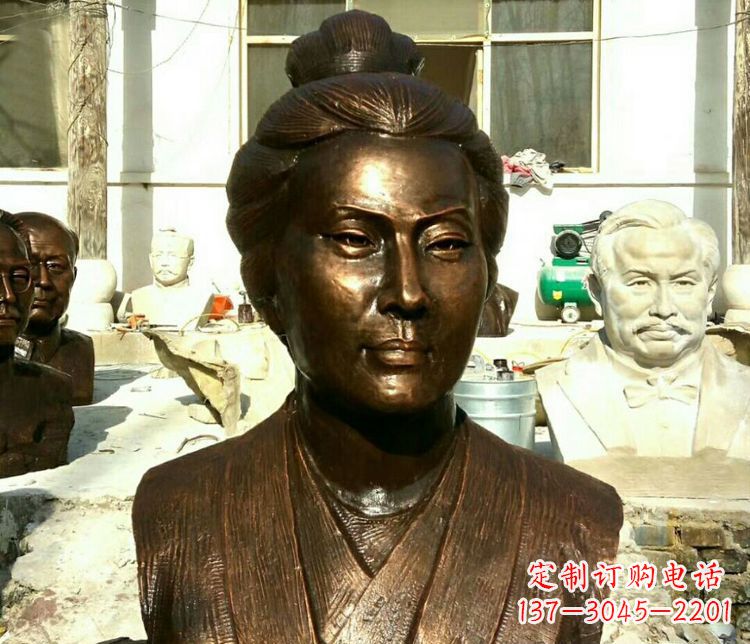 泰安传承经典,精美雕塑李清照胸像铜雕