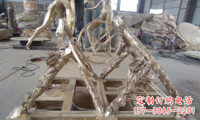 泰安古代浑天仪铜雕 (2)