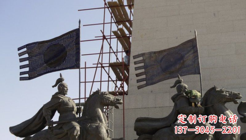 泰安古代将军景区铜雕
