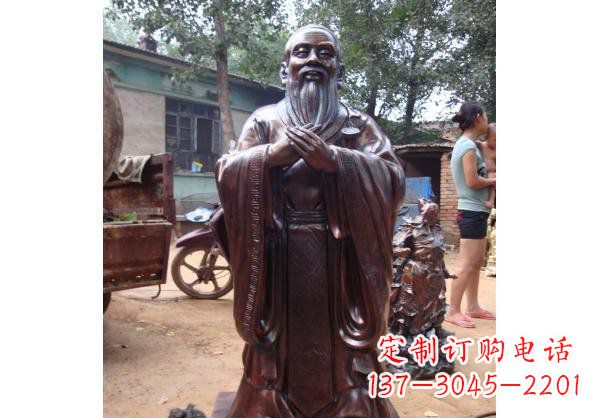 泰安人物雕塑精美玻璃钢仿铜雕塑——孔子系列