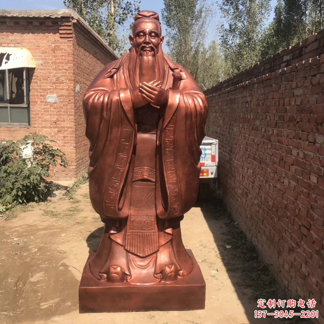 泰安中领雕塑精致孔子铜雕,传承文明智慧