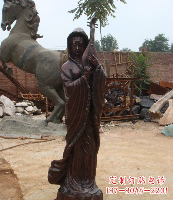 泰安古代美女公园人物铜雕 (2)