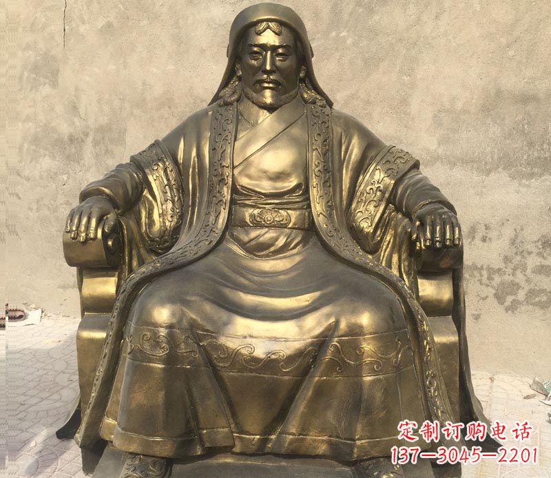 泰安展现历史荣光的成吉思汗铜雕