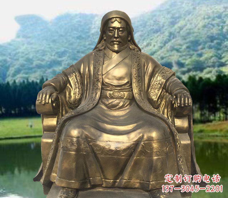 泰安中领雕塑致敬成吉思汗铜雕