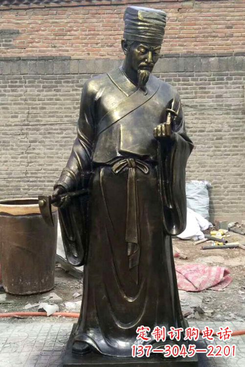泰安中国古典名医李时珍铜雕塑