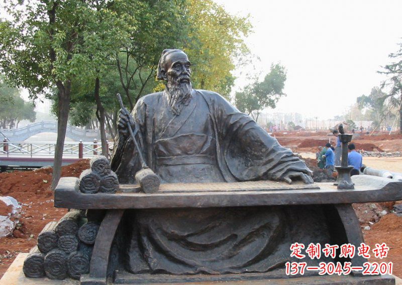 泰安古代名医张仲景铜雕 (2)
