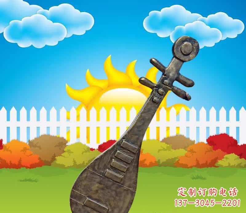 泰安古代琵琶广场乐器铜雕