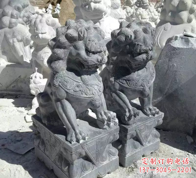 泰安古典青石狮子雕塑