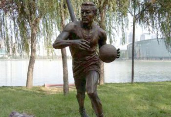 泰安公园打篮球人物铜雕塑