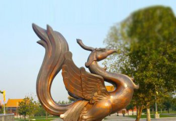 泰安纯铜铸造的四灵之朱雀雕塑