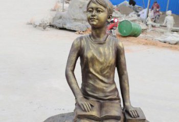 泰安铜雕景观摆件——“女孩看书”