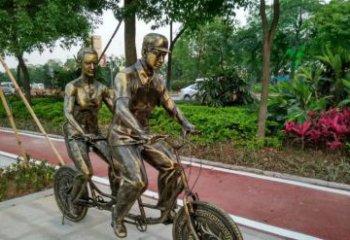 泰安集休闲、健身、艺术於一体的自行车雕塑