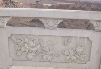 泰安牡丹花浮雕石栏板景观雕塑