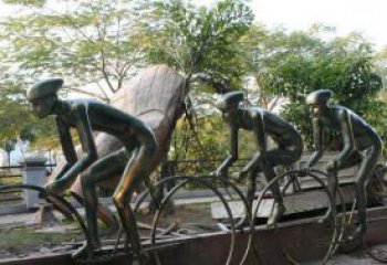 泰安精致铜雕自行车景观雕塑