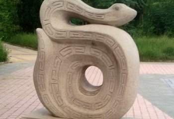 泰安砂岩动物蛇雕塑