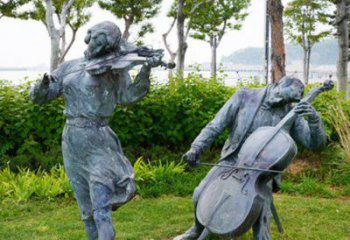 泰安双面演奏大提琴&小提琴铜雕塑
