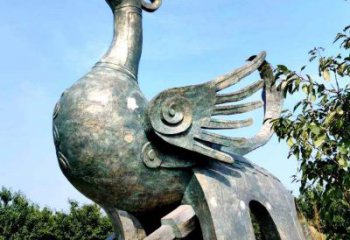 泰安公园园林朱雀铜雕景观雕塑