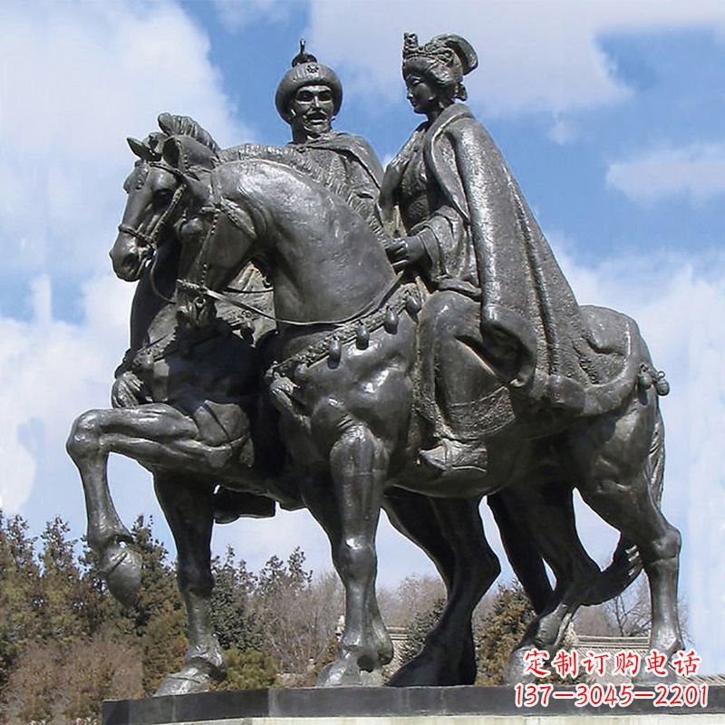 泰安古代风采:王昭君骑马雕塑