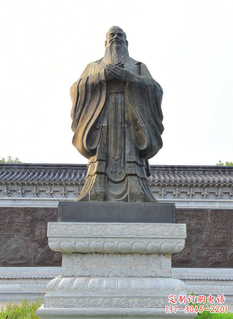 泰安古代人物孔子铜雕 (2)