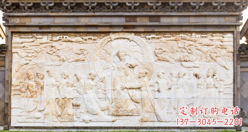 泰安中领雕塑:古代人物石浮雕影壁