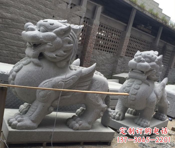 泰安中领雕塑–精美的古代神兽大理石貔貅雕塑