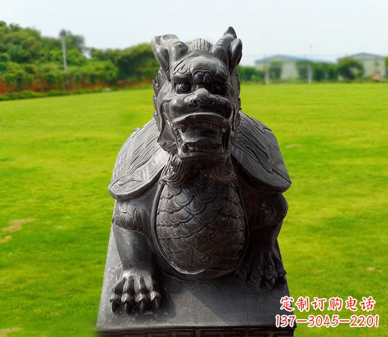 泰安古代神兽黑龙龟石雕