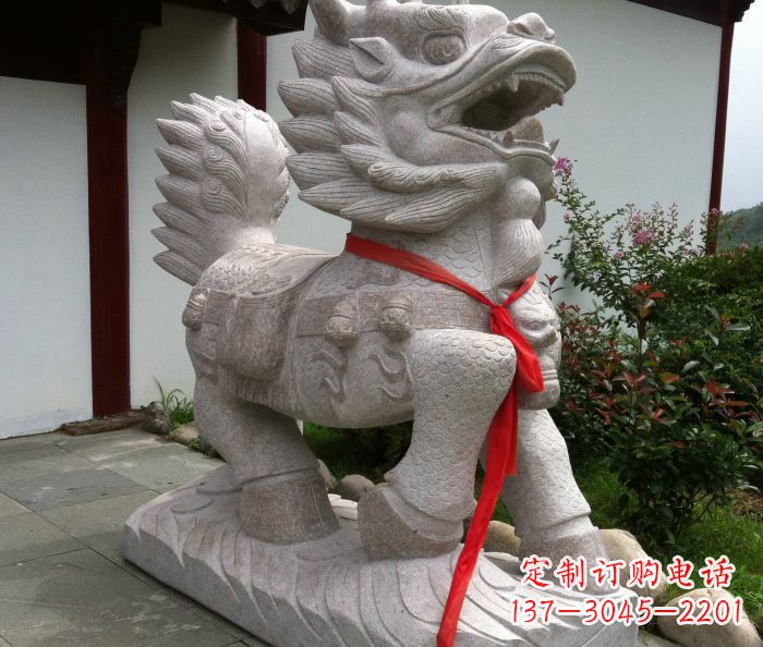 泰安古代神兽麒麟石雕 (2)