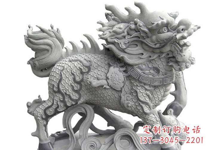 泰安古代神兽麒麟石雕 (3)