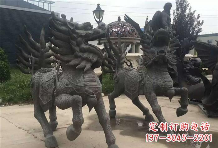 泰安精美的古典铜麒麟雕塑