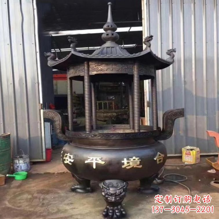 泰安精美古代铜香炉雕塑,成就您的家庭情调