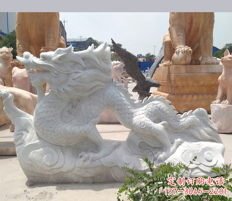 泰安古代镇宅动物龙石雕