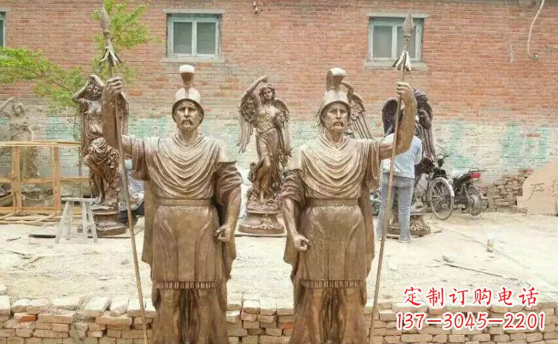 泰安古罗马风情,精致雕刻的“战士雕塑”