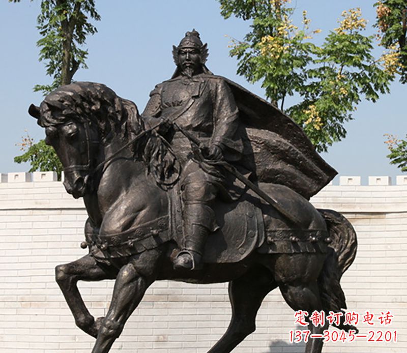 泰安古人将军骑马骑马铜雕