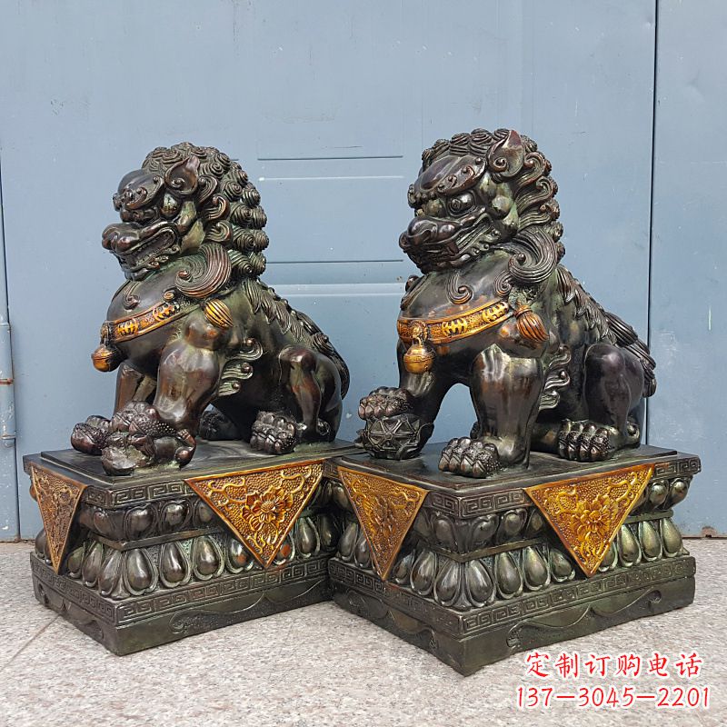 泰安中国传统工艺青铜狮子雕塑