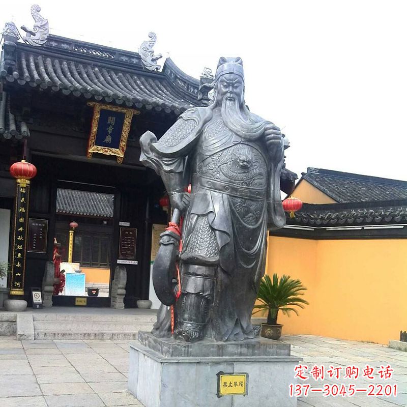 泰安关帝庙关公神像-寺庙景点历史文化名人铜雕