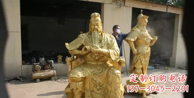 泰安关帝武财神铜雕,瑰丽艺术之美